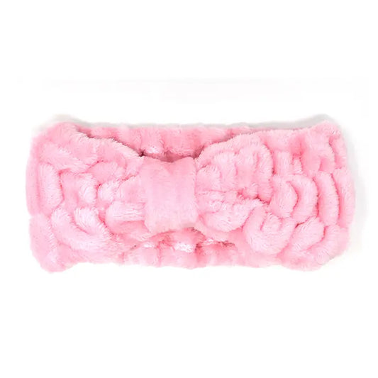 Cala Spa Solutions Plush Bow Headband Pink