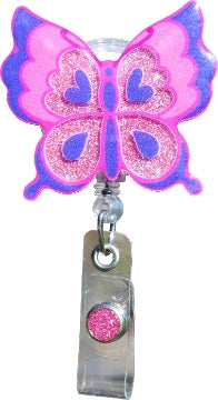 Glitterific Badge Reel Butterfly