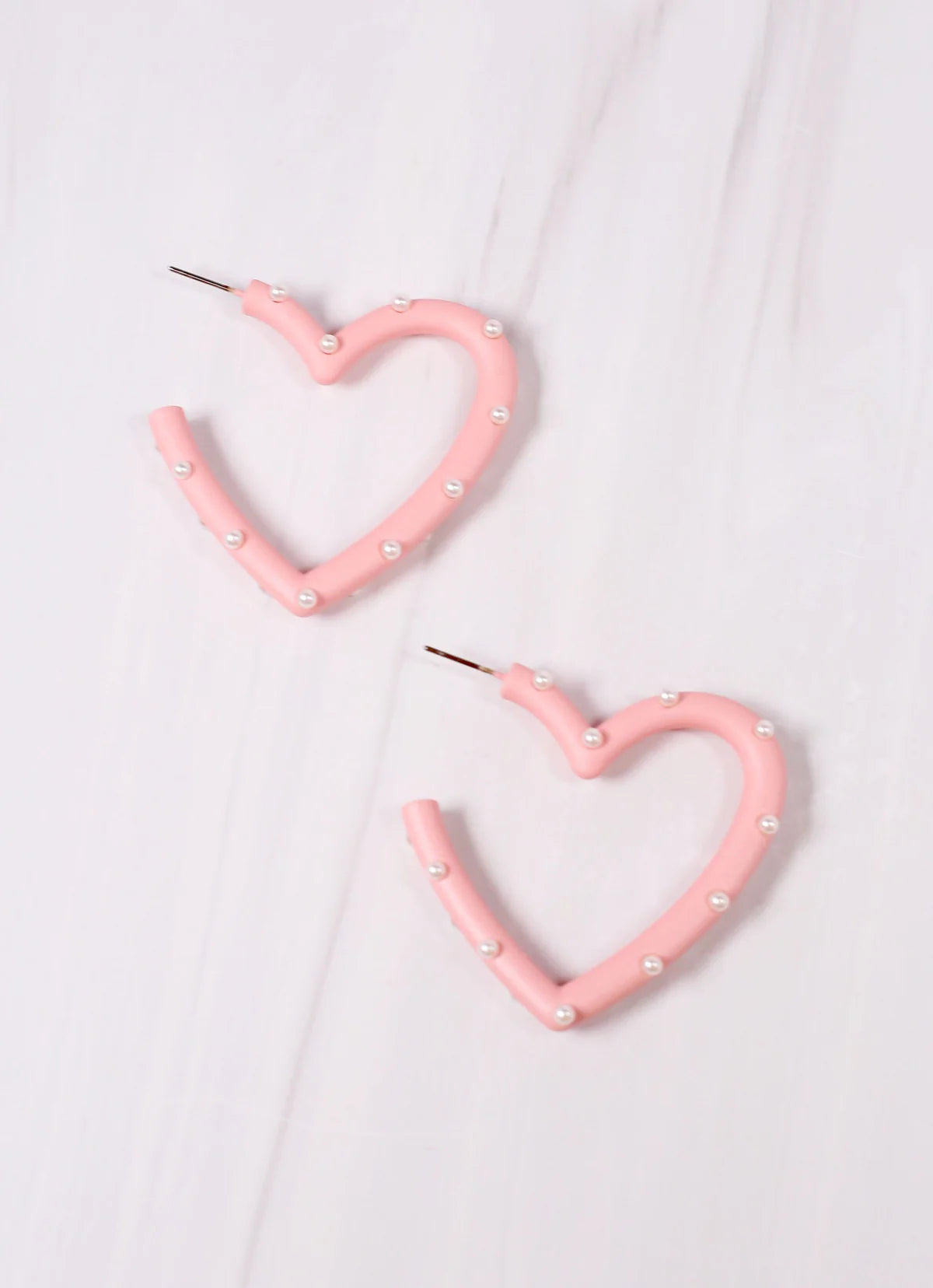 Light Pink Admirer Pearl Heart Earrings