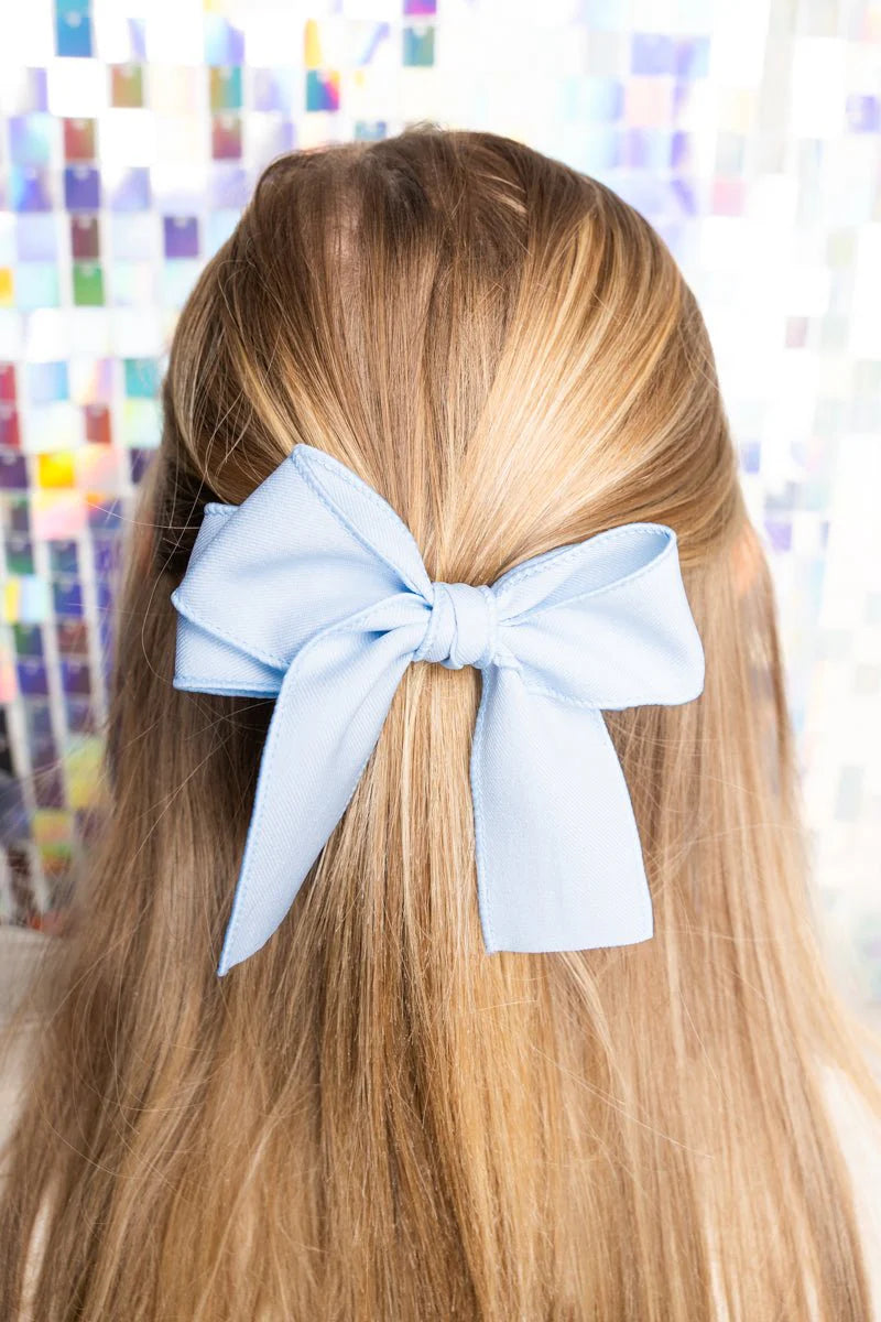 Full Of Charm Blue Hair Bow Barrette