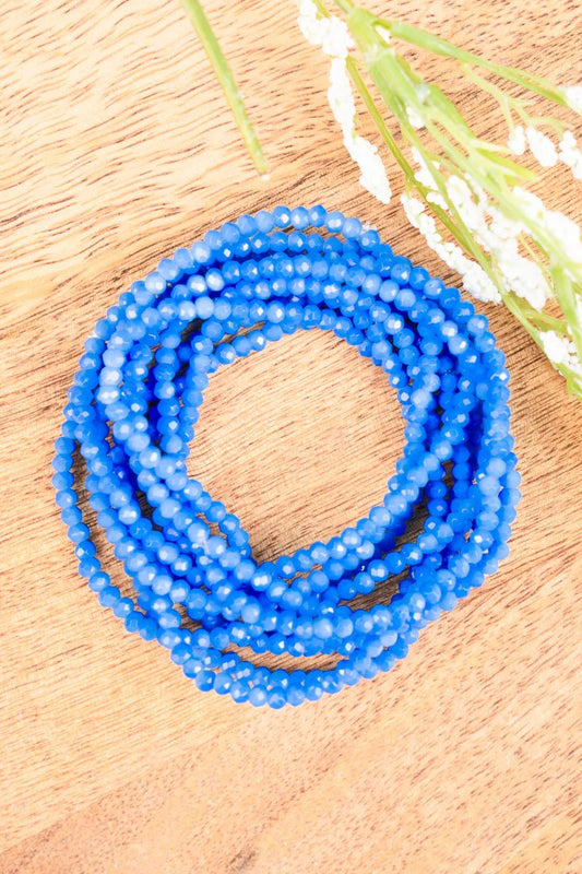 Feeling Happy Blue Beaded Bracelet Set