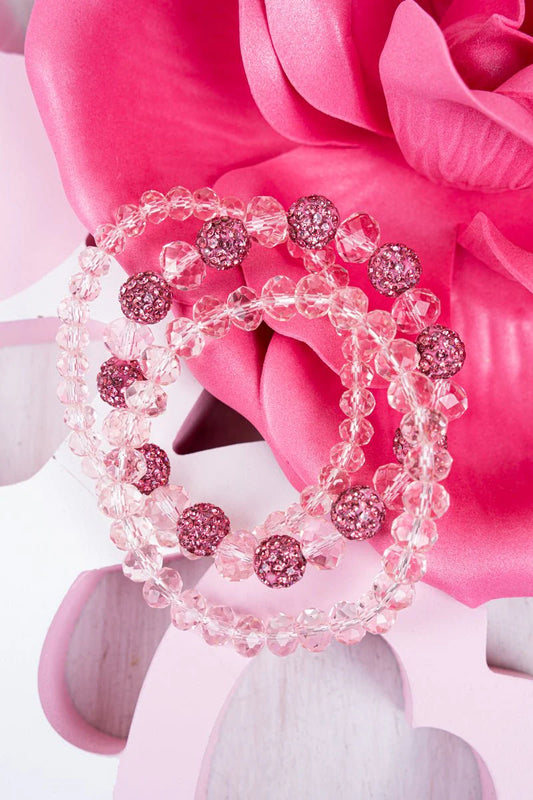 Pretty In Pink Beaded Bracelet Set