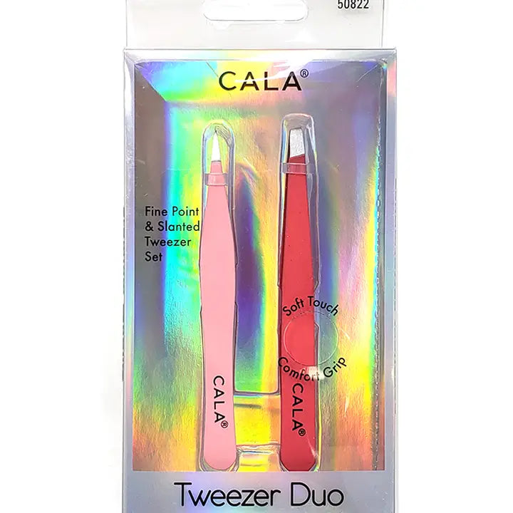 Cala Soft Touch Tweezer Duo Set Coral