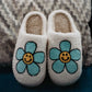 Katydid Mint Daisy Happy Face Slippers