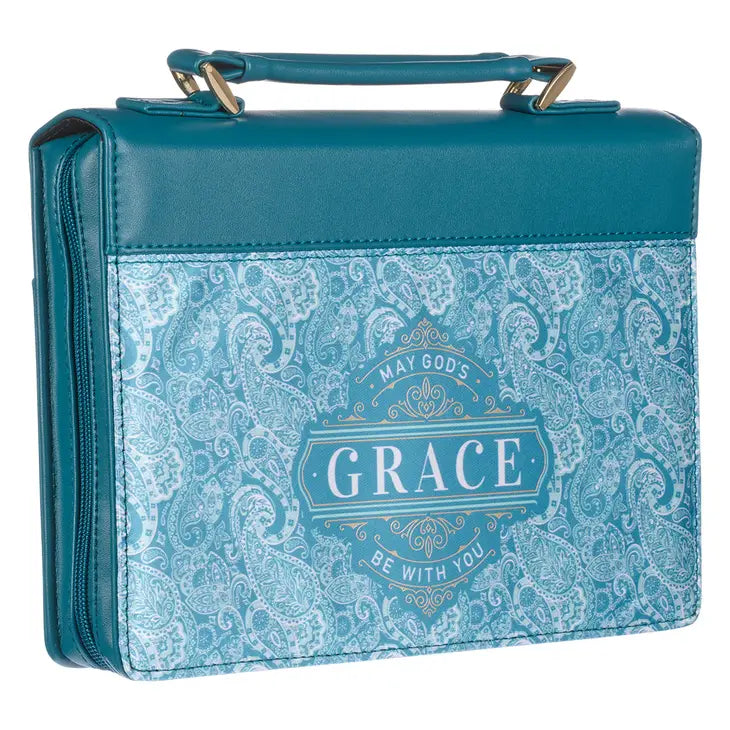 Bible Cover Fashion Teal/Paisley Printed God's Grace