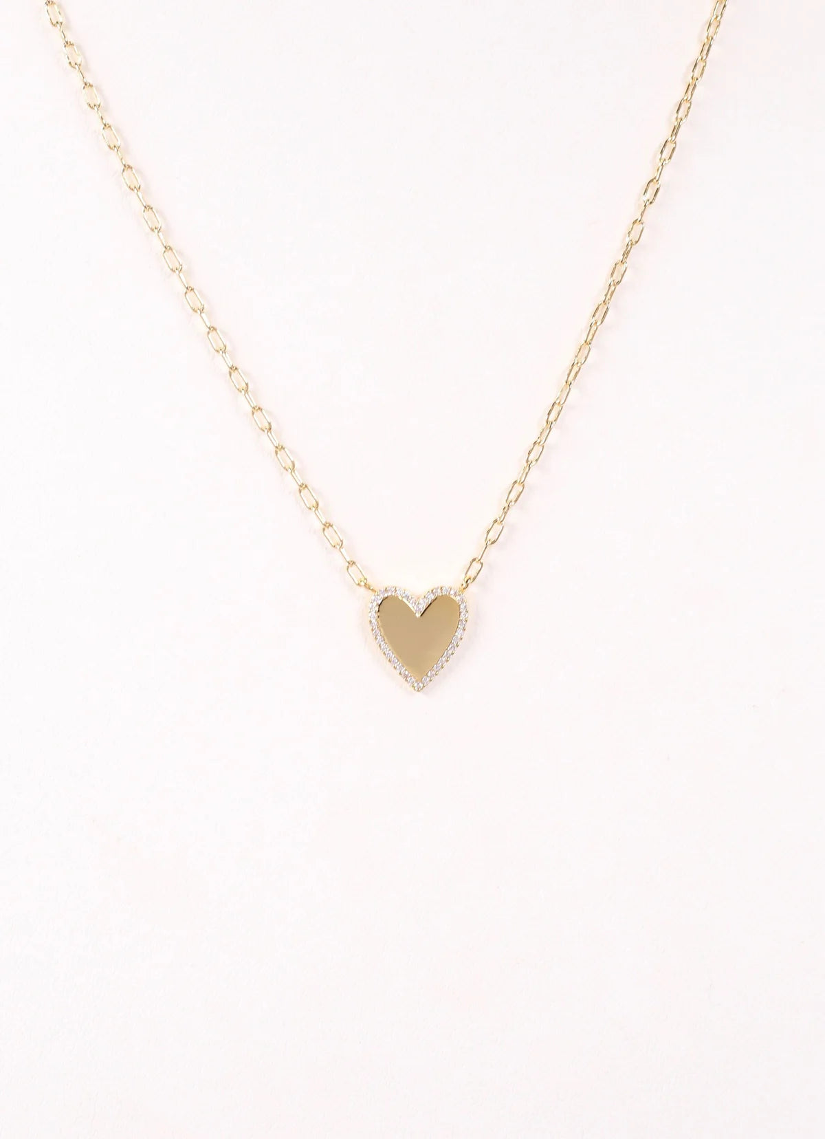 Gold Bowen CZ Heart Necklace