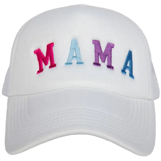 Katydid White Mama (Multicolored) Mother’s Day Trucker Hat (White Foam)