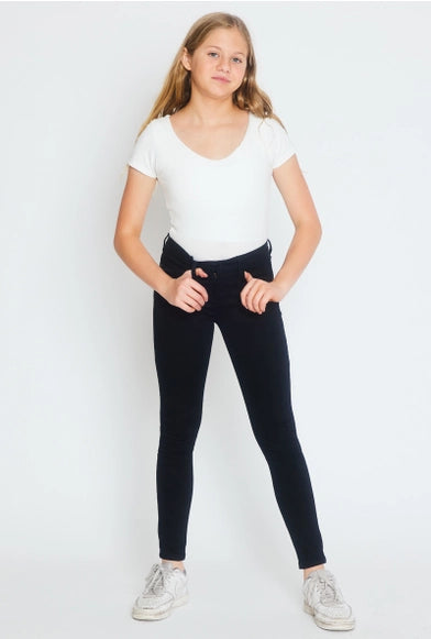 Kancan Youth Mid Rise Clean Black Skinny Jeans