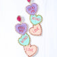 Multi Crush On You Heart Drop Earrings