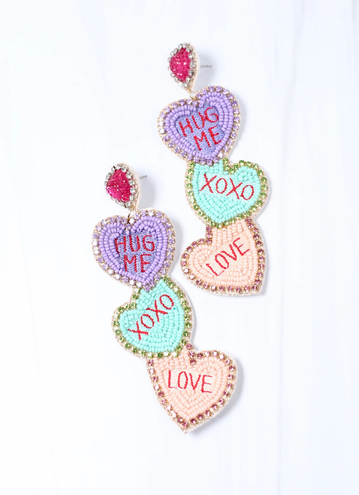 Multi Crush On You Heart Drop Earrings