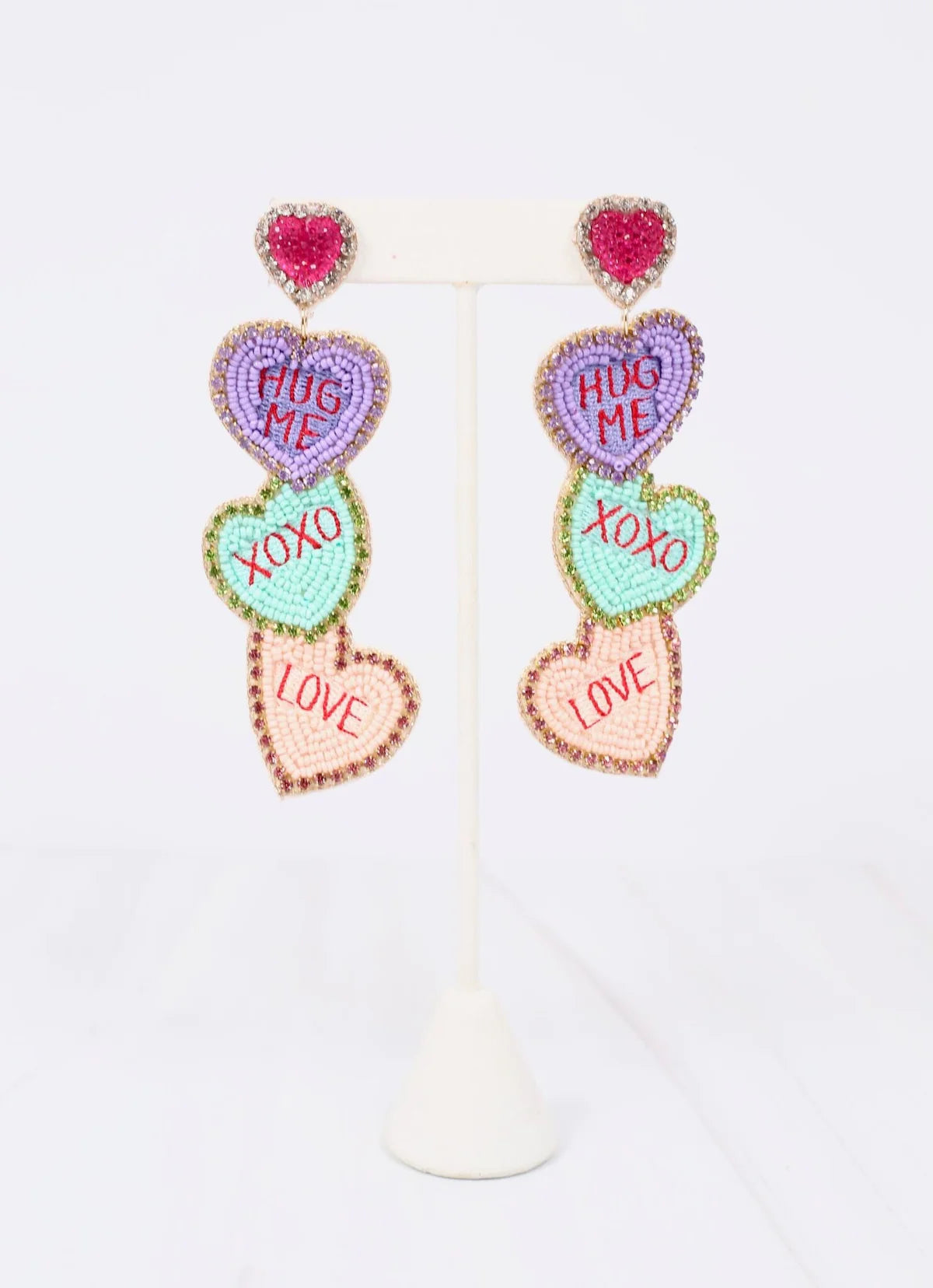 Multi Crush On You Heart Drop Earrings