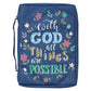 Bible Cover Value Navy With God Matt. 19:26