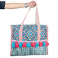 Katydid Turquoise and Pink Diamond Tote Bags For Women