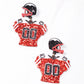 Caroline Hill Red Black Gear Up Jersey Earrings