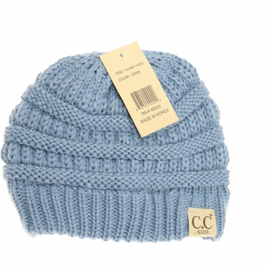Kids Solid C.C Beanie Denim