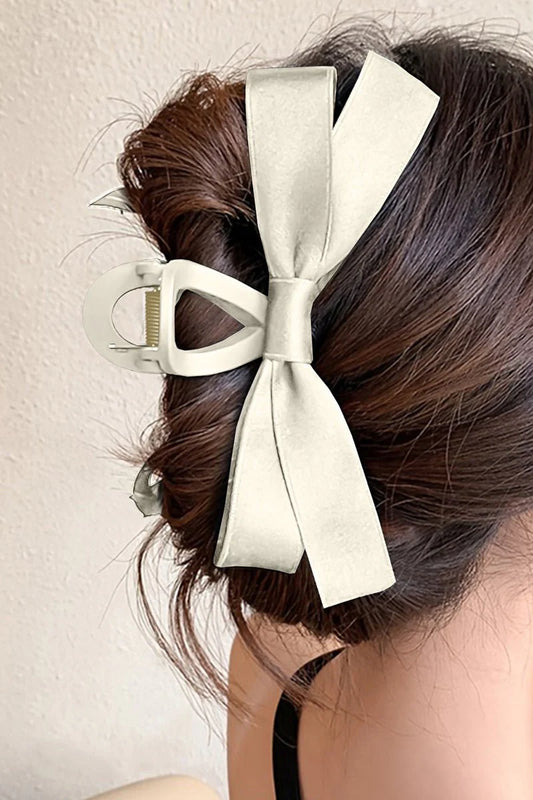 The Collette White Bow Hair Claw