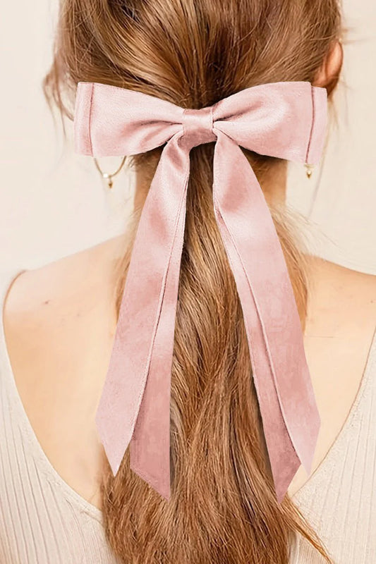 The Kacey Apricot Pink Hair Bow Barrette