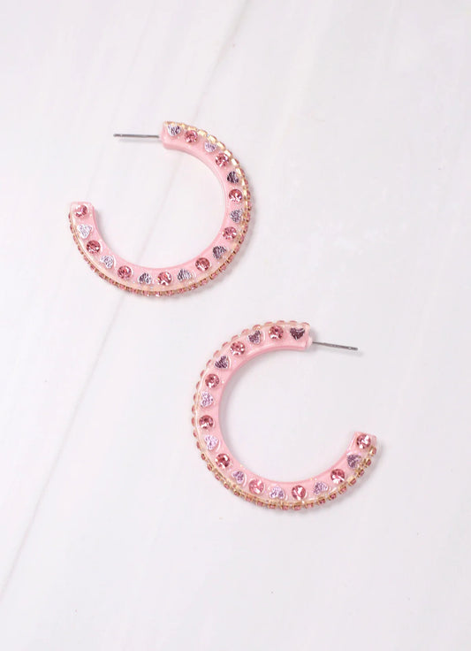 Pink Dinner Date Hoop Earrings