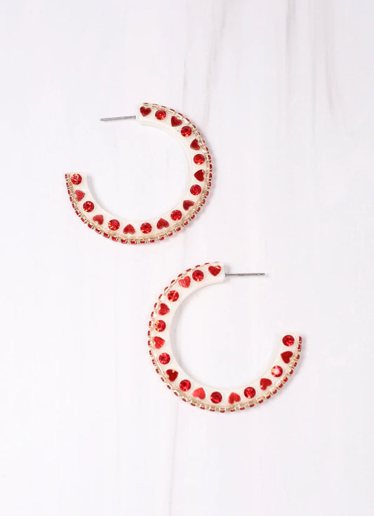 Red Dinner Date Hoop Earrings