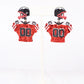 Caroline Hill Red Black Gear Up Jersey Earrings