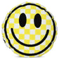 Yellow Checkerboard Smile Chenille Plush