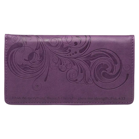 Checkbook Wallet Purple I Can Do Everything Phil. 4:13