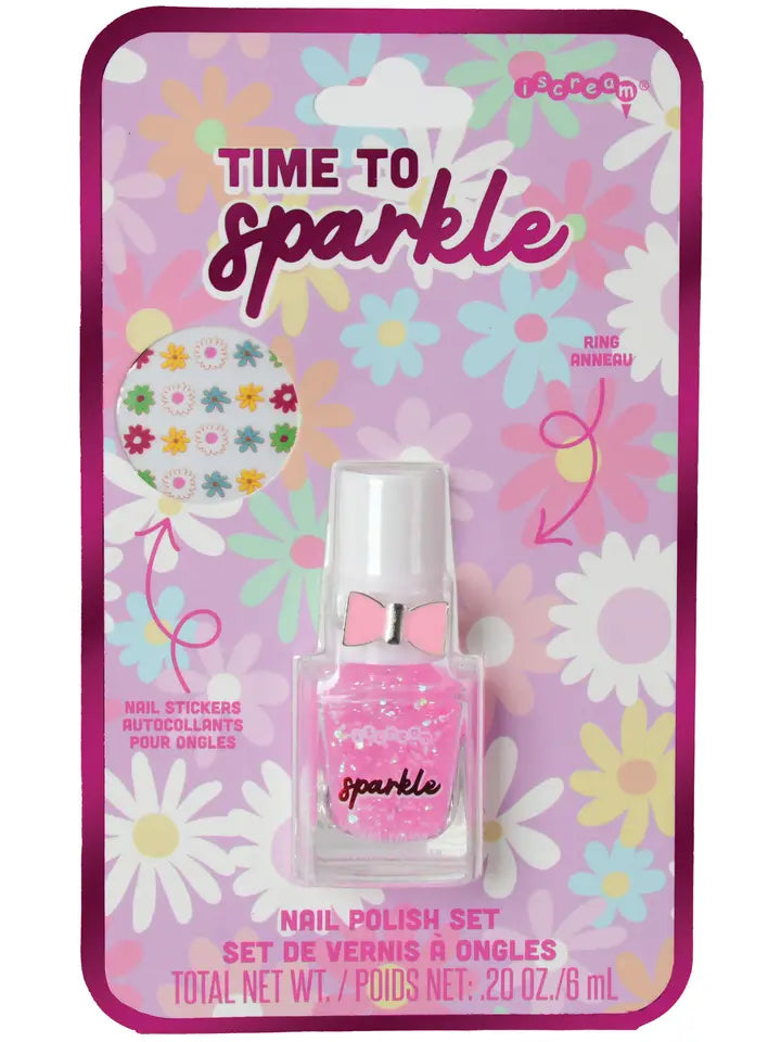 Time To Sparkle Nail Polish Ring Set