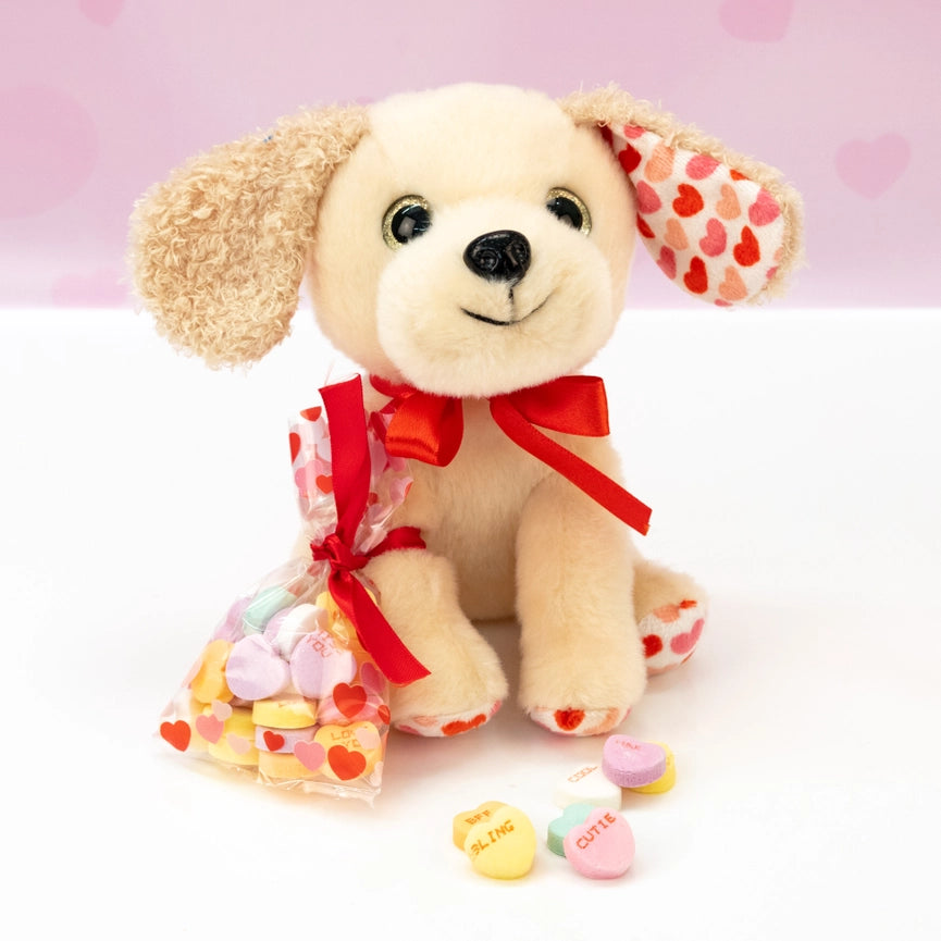 Valentine’s Galerie Dog Plush & Conversation Hearts