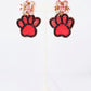 End Zone Paw Print Earrings Red Black