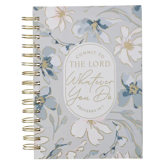 Journal Wirebound Floral Commit To the Lord Prov. 16:3