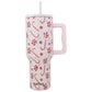 Katydid Light Pink Candy Canes Christmas Tumbler Cup with Handle