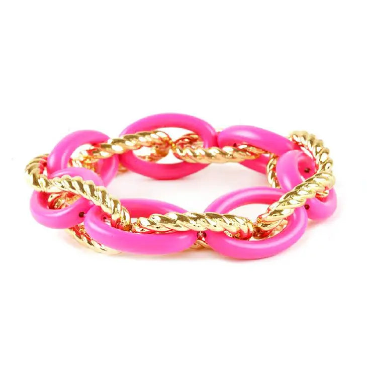 Viv & Lou Hot Pink Chain Bracelet