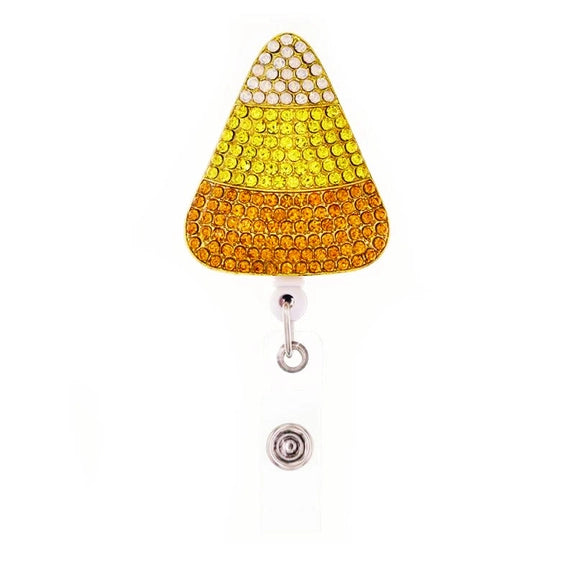 Candy Corn Sparkle and Shine Rhinestone Badge Reel