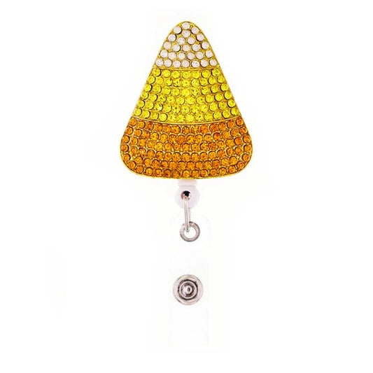 Candy Corn Sparkle and Shine Rhinestone Badge Reel