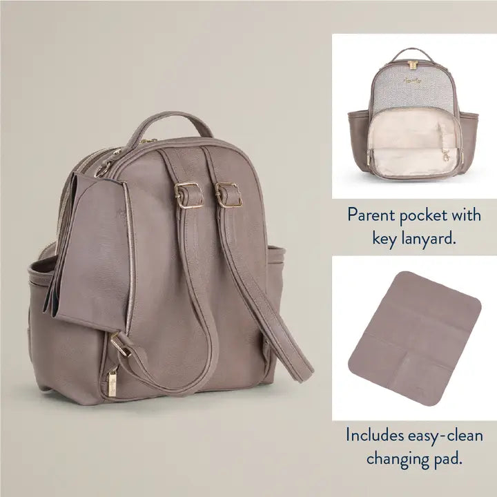 Itzy Ritzy Vanilla Latte Mini PLUS Backpack Diaper Bag