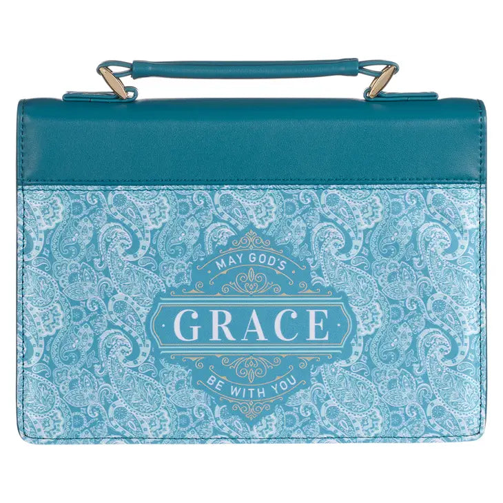 Bible Cover Fashion Teal/Paisley Printed God's Grace