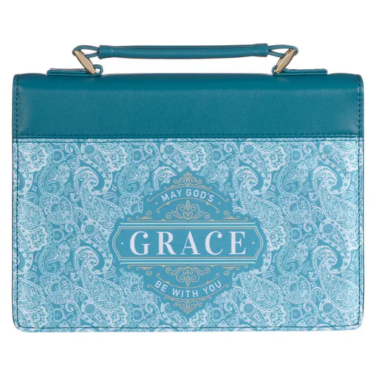 Bible Cover Fashion Teal/Paisley Printed God's Grace