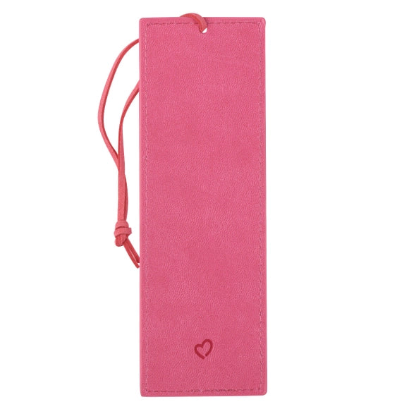 Bookmark Faux Leather Pink Begin Each Day W/ A Grateful Heart