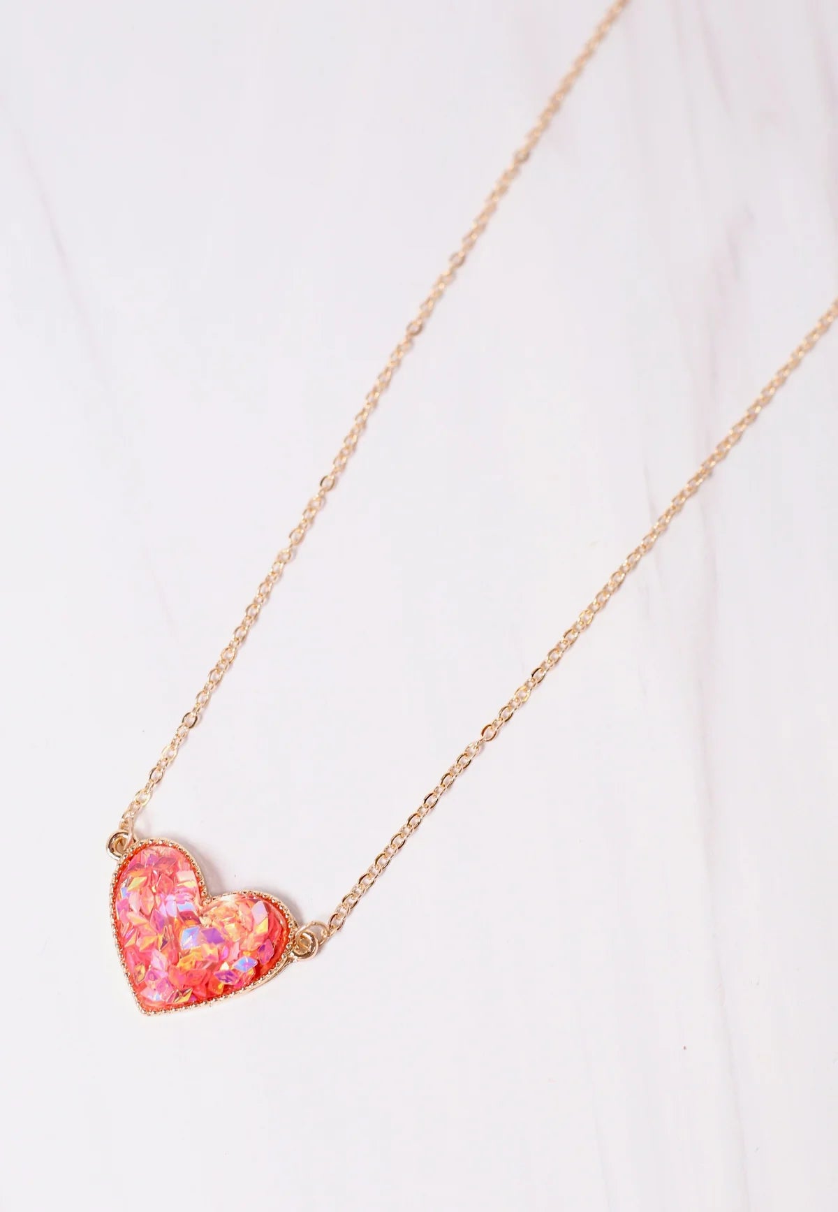 Red Multi Hana Heart Confetti Necklace