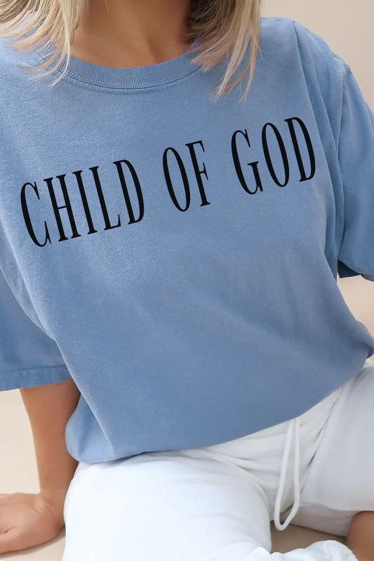 Womens Child Of God Washed Denim Comfort Colors Tee