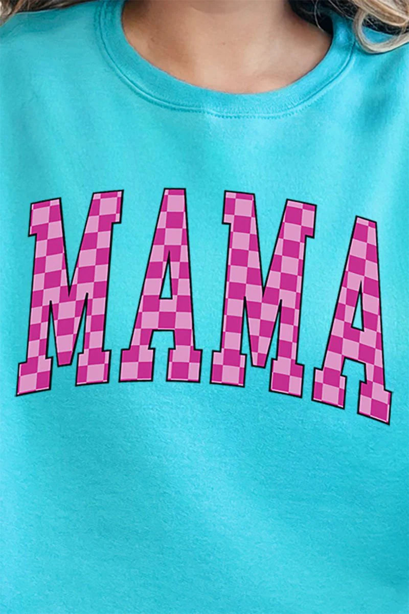 Pink Checkered Mama Unisex NuBlend Crew Sweatshirt