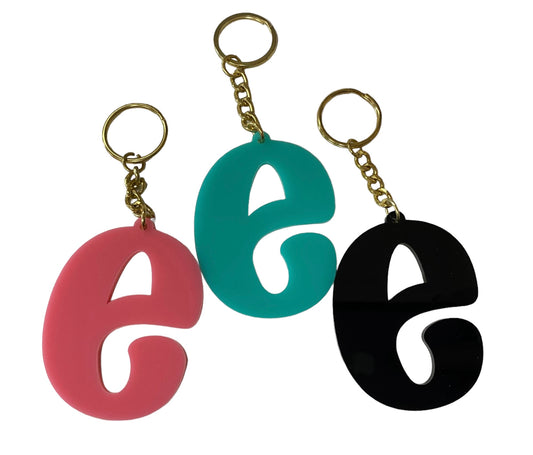 E - Back To The Basics Single Initial Acrylic Keychain