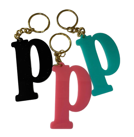 P - Back To The Basics Single Initial Acrylic Keychain