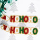 Red, Green and Gold HoHoHo Seed Bead Earrings