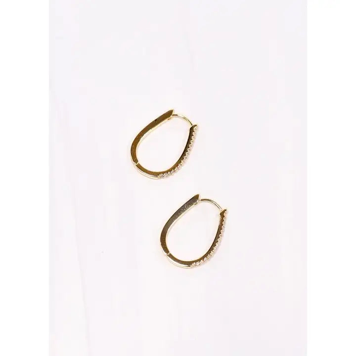 Caroline Hill Mahala Cz Hoop Earring Gold