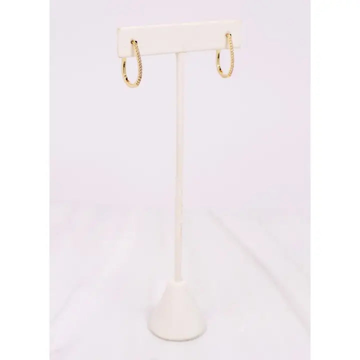 Caroline Hill Mahala Cz Hoop Earring Gold