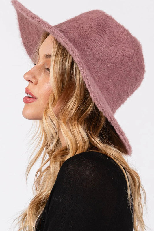 Mauve Fairbanks Fuzzy Fedora