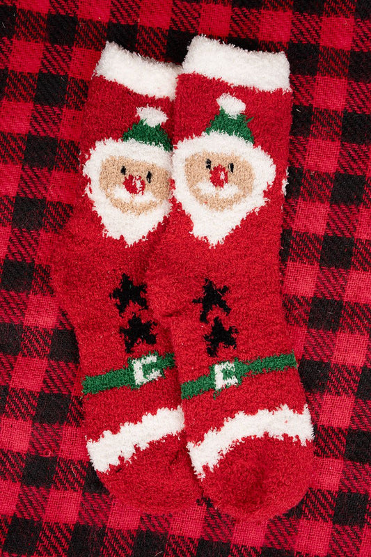 Santa Claus Is Coming To Town Fuzzy Socks