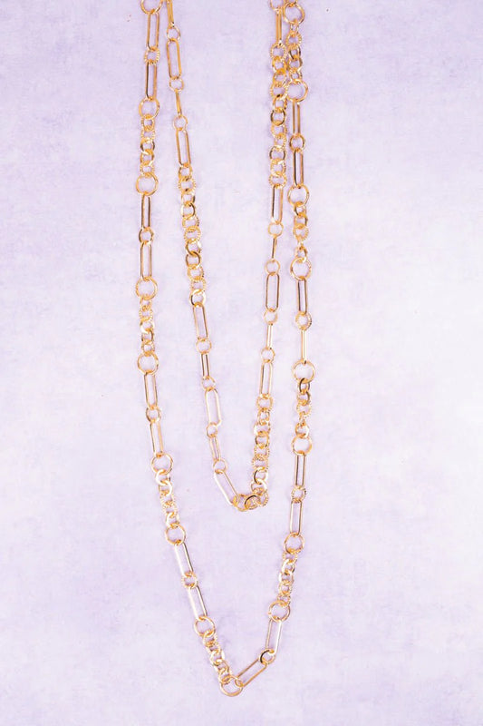 Heading Out Goldtone Double Chain Necklace Set