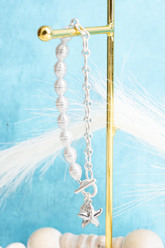 Hawaiian Resort Starfish Pearl Toggle Bracelet